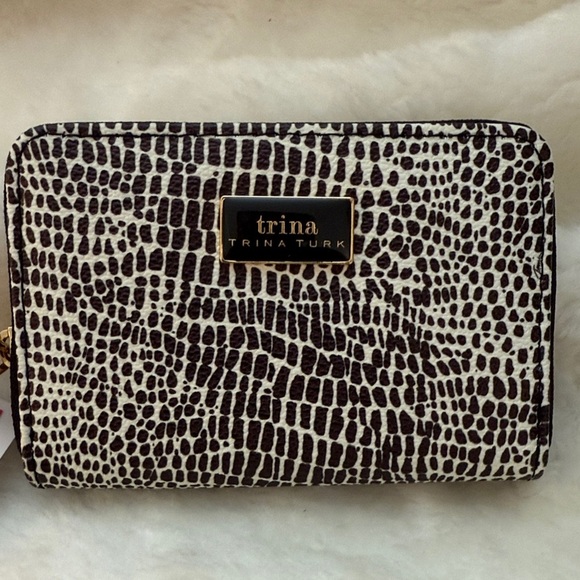 Trina Turk Black and White Croco Wallet - Picture 1 of 10
